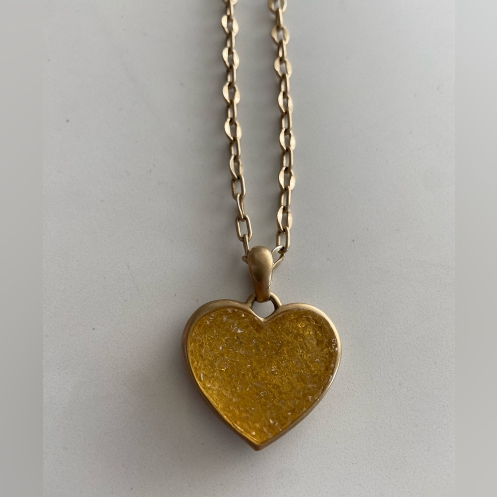 Lia Sophia long gold heart necklace